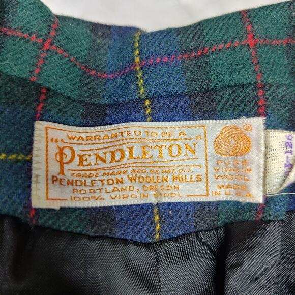 Vtg Pendleton Virgin Wool Tartan Plaid Schoolboy Prep Blazer 8 Academia Blue - Picture 7 of 11